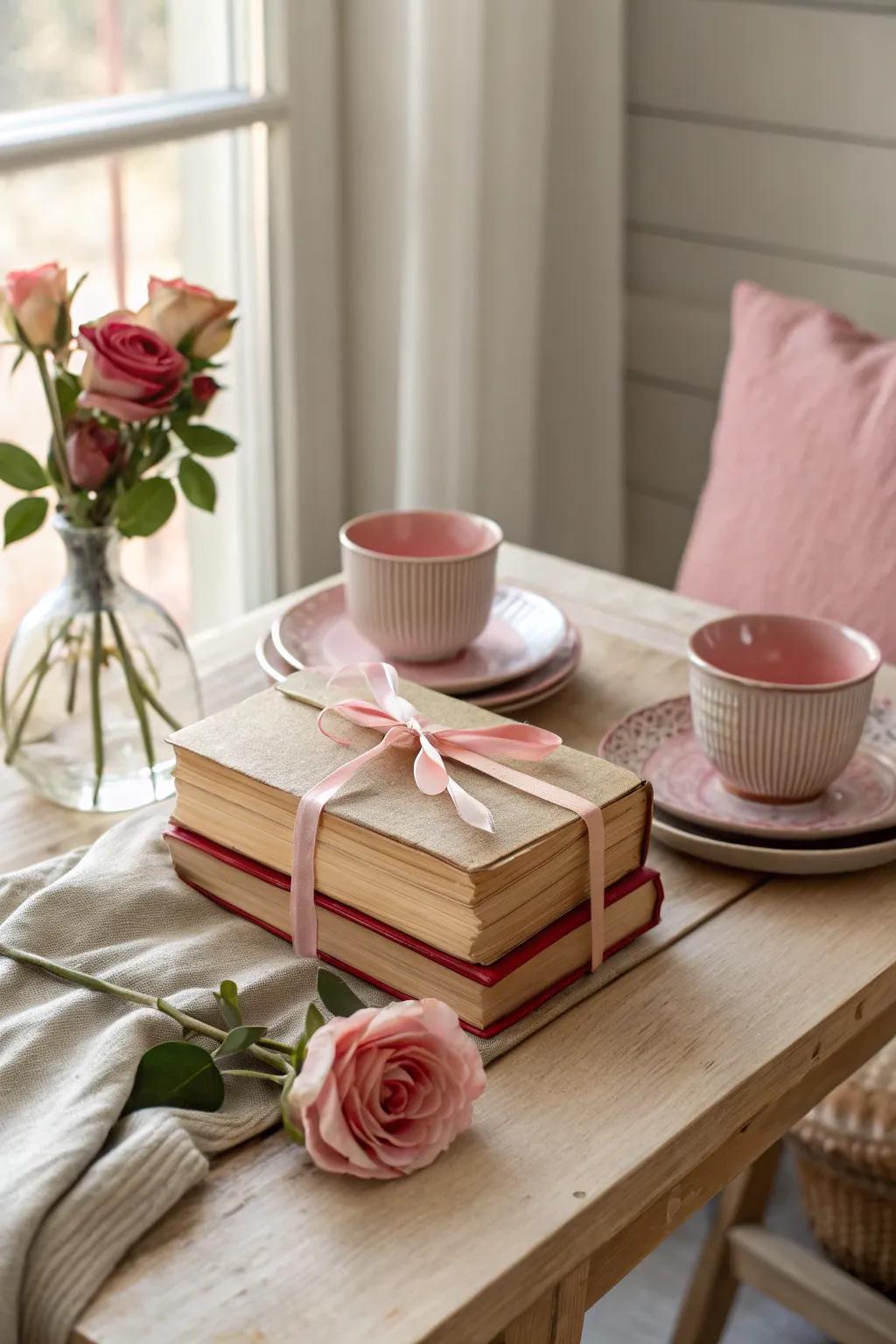 Add timeless elegance with charming vintage decor pieces. 📚 #VintageDecor #ValentinesVibes