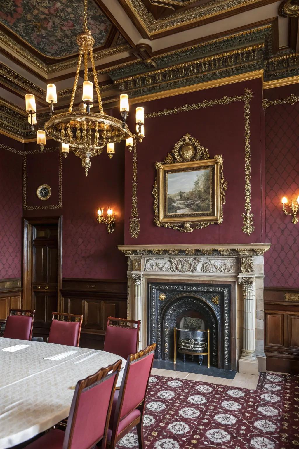 Gather around a fireplace that radiates warmth and Victorian charm. #CozyCorners #HomeComforts