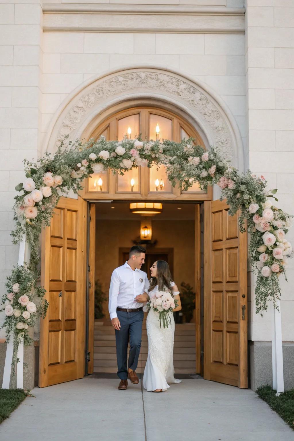 Step into forever with a classic and elegant venue exit.