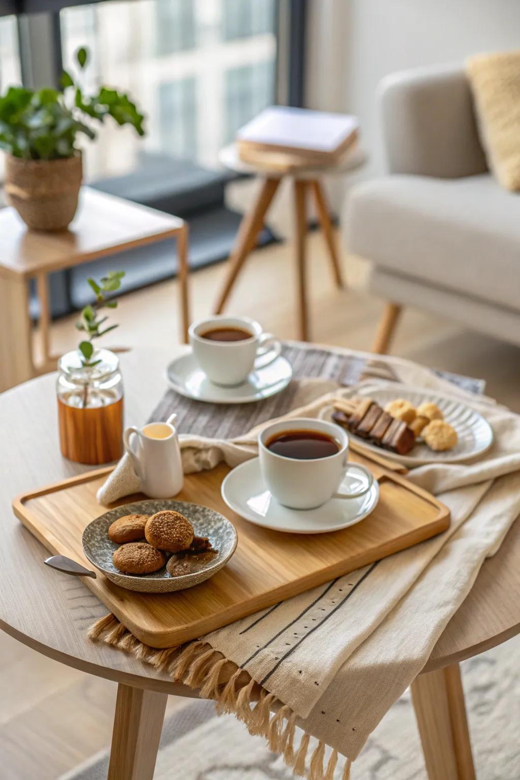 Refreshments add a welcoming touch, making visitors feel right at home.