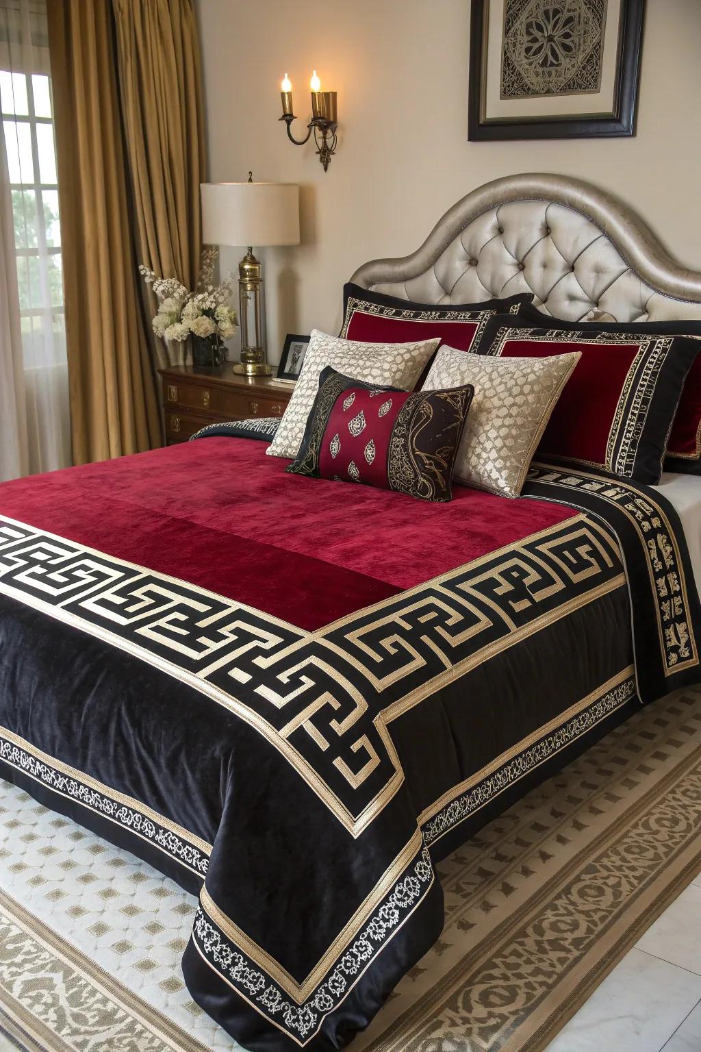 Create a striking visual impact with bold borders that outline your bedding in style.