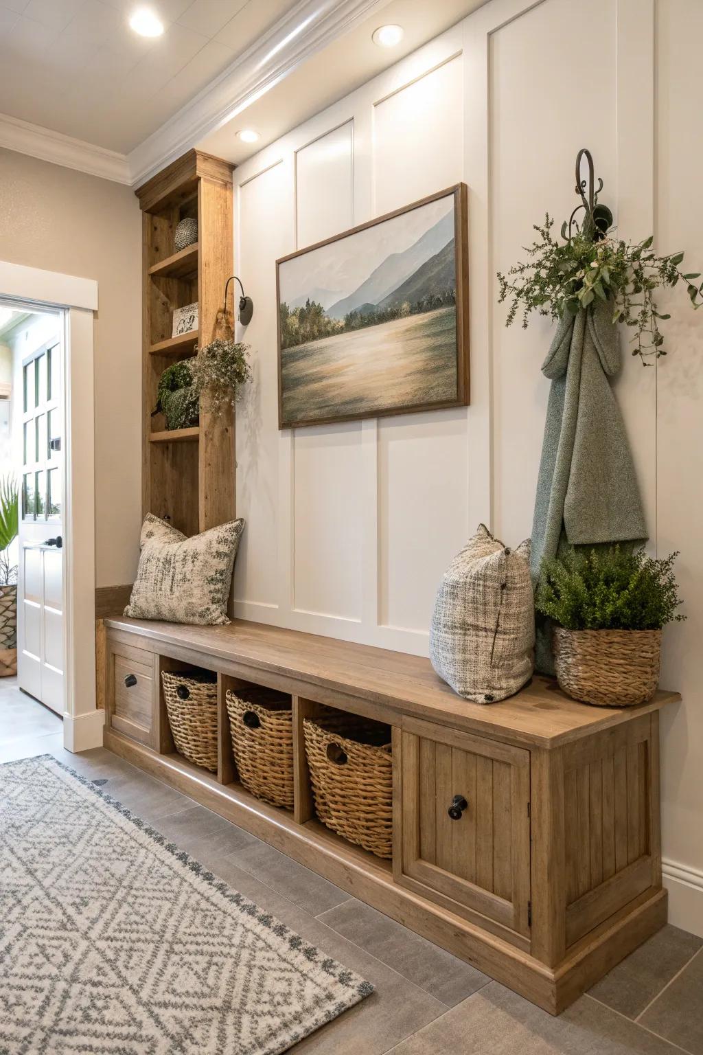 Art and plants breathe life and personality into your entryway.