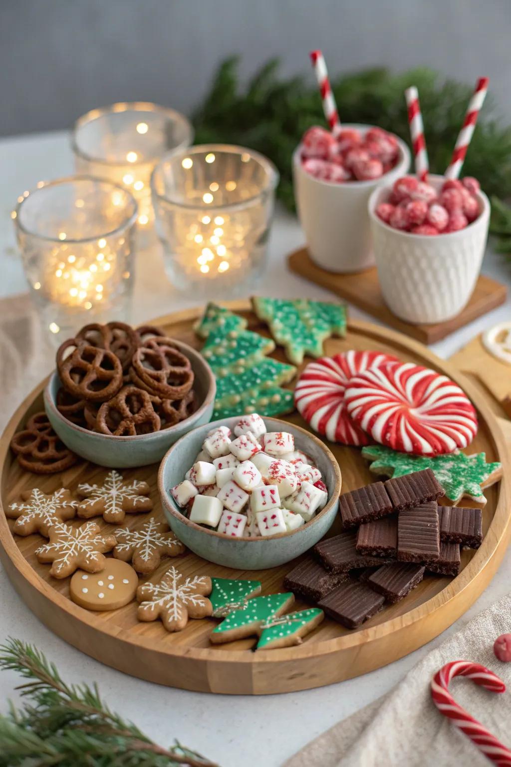 Indulge in a sweet winter wonderland with a dessert board that's as magical as the season. 🍬 #SweetEscape #WinterWonderland
