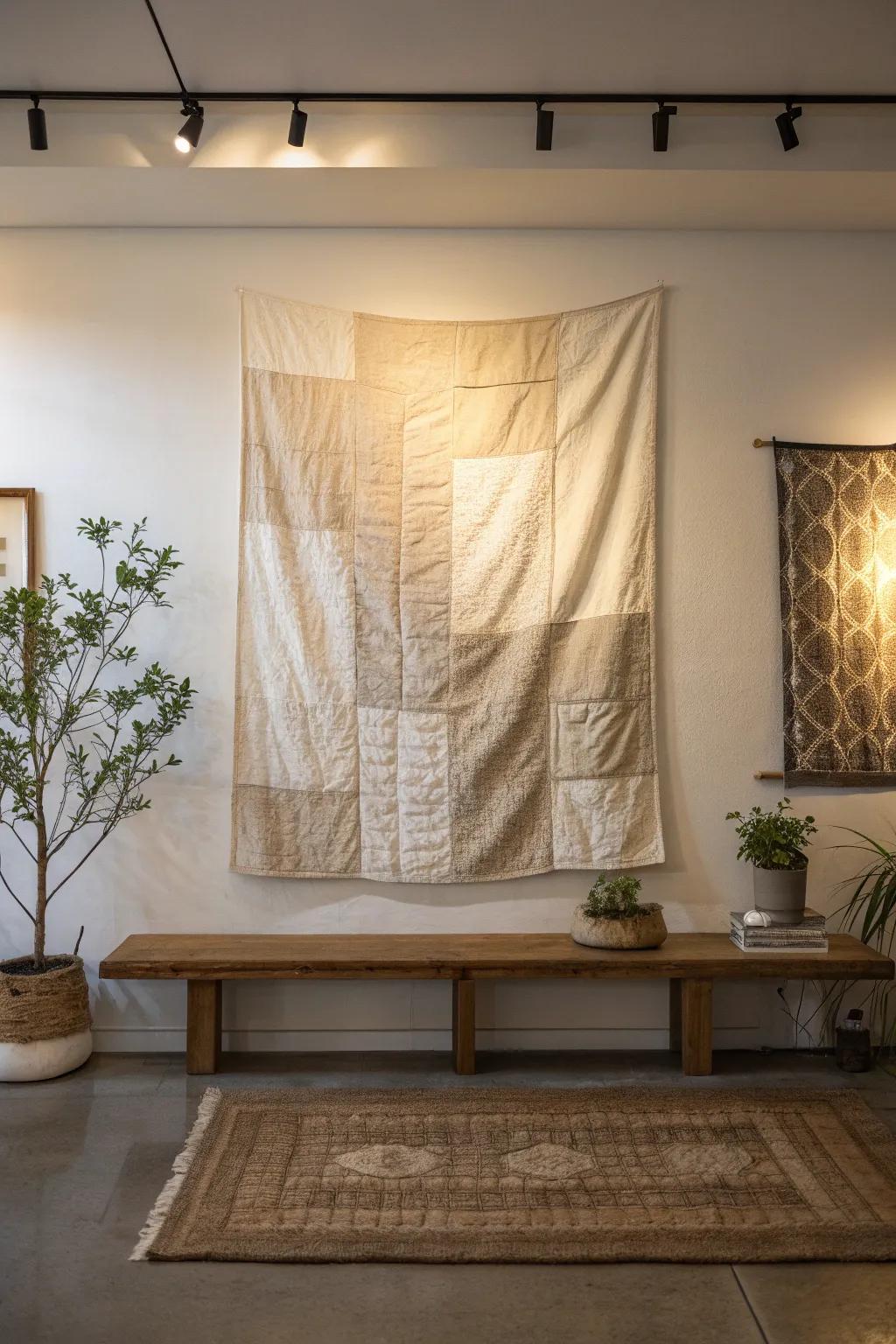 Neutral fabrics create a serene and sophisticated backdrop for any room.
