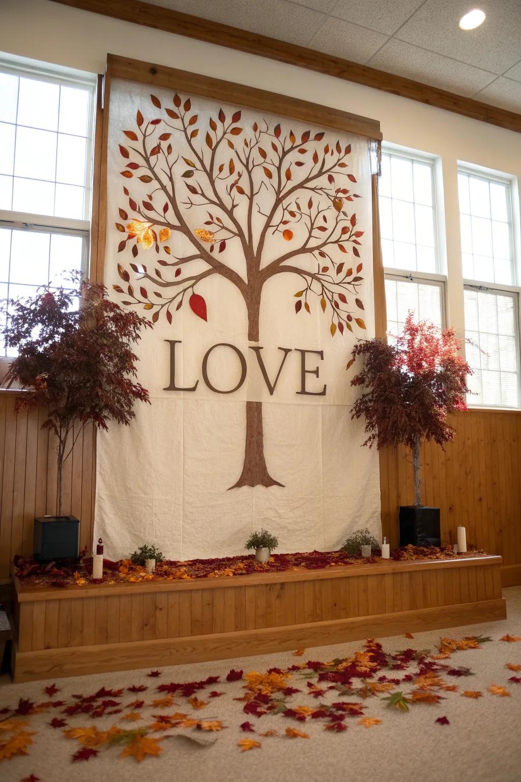 Celebrate the universality of love with a diverse and colorful 'Leaves of Love' display.