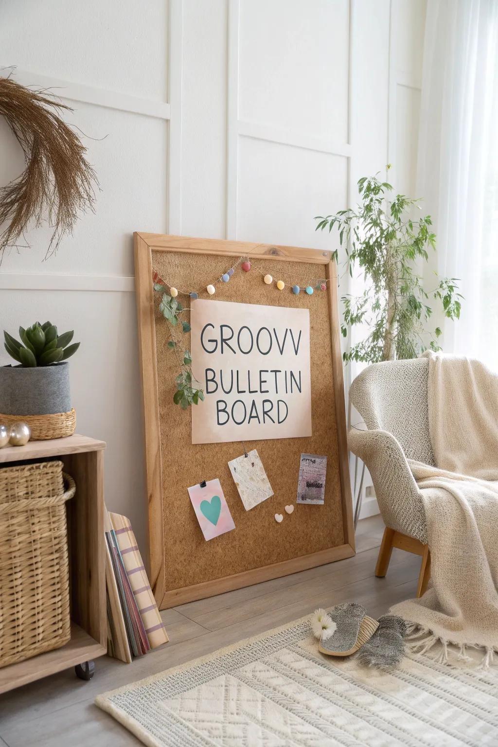 Stay inspired with a bulletin board full of positive affirmations that lift your spirits.