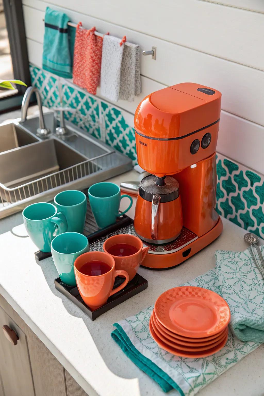 Start your day right with a dedicated coffee nook in your kitchen.