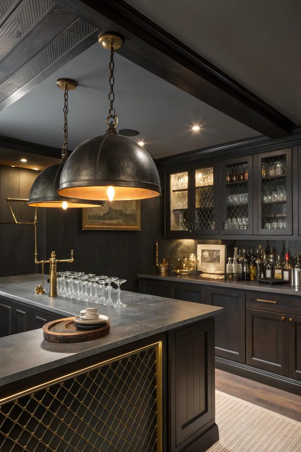 Make a statement with dramatic lighting that elevates your kitchen's design.