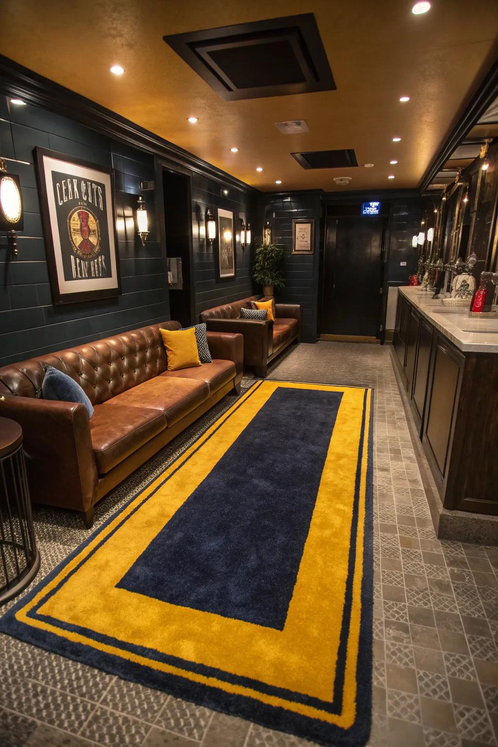 Make a statement with a bold rug that enlivens your space.