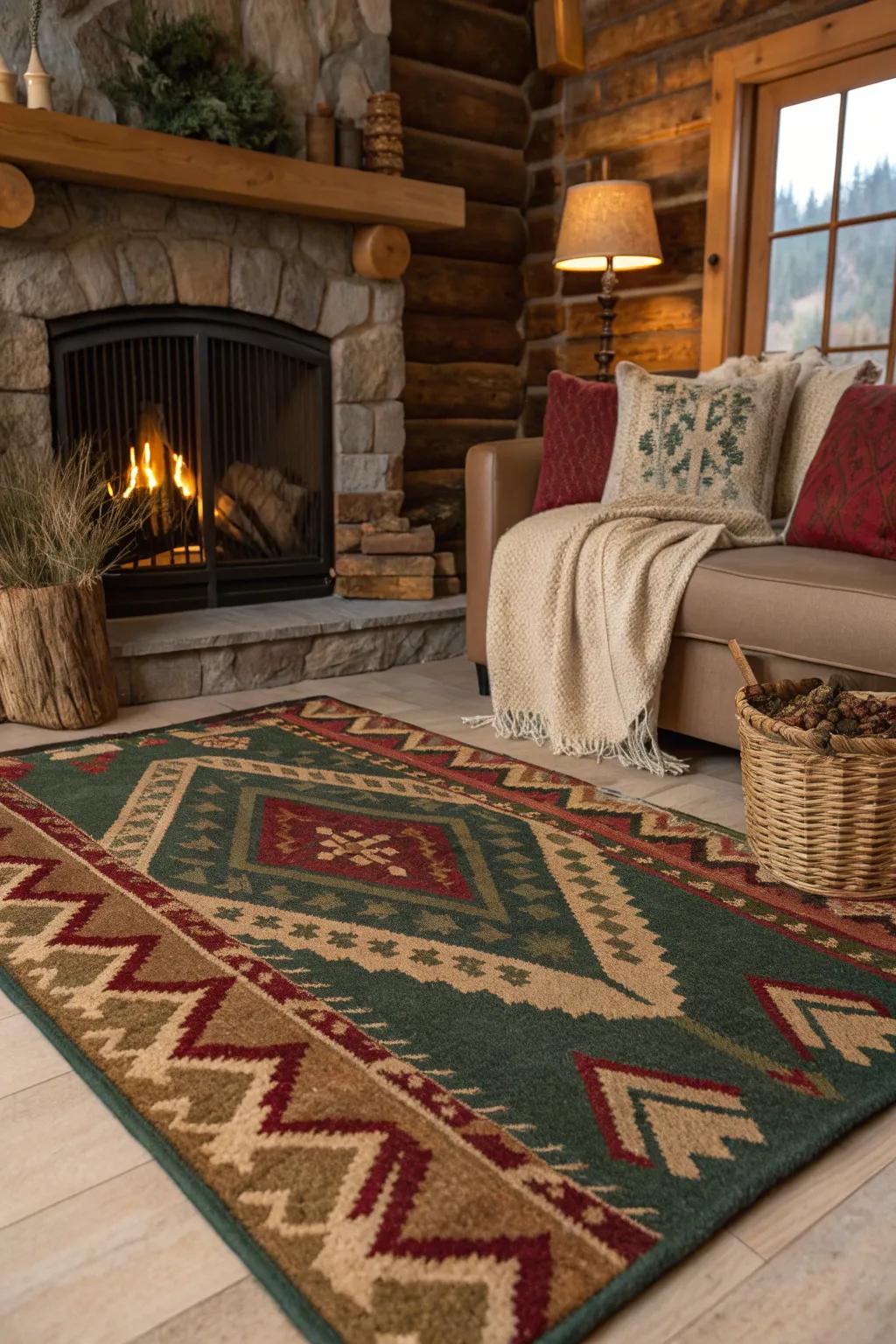 Area rugs bring warmth and charm, tying your mountain decor together beautifully.