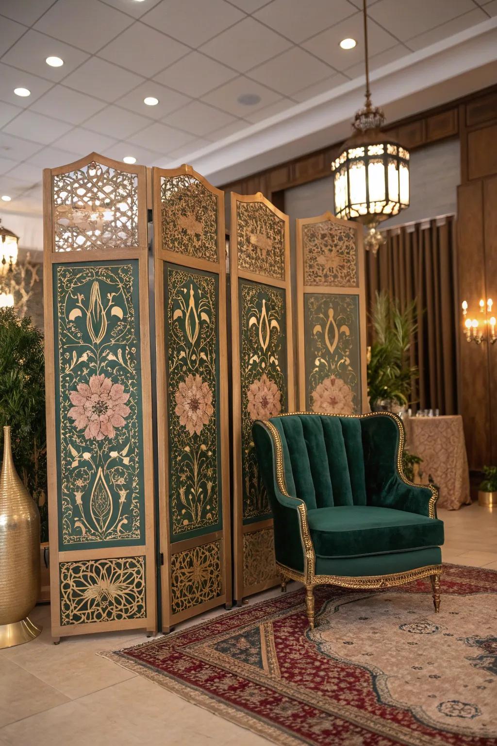 Achieve a sophisticated look with intricately designed backdrop panels.