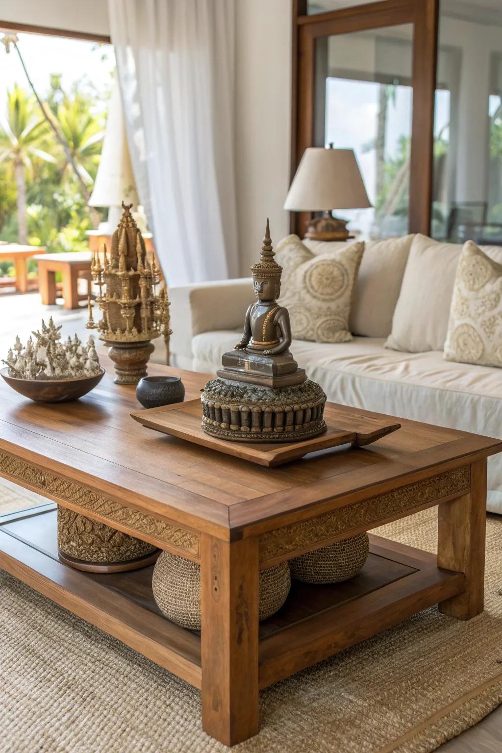 Introduce earthy richness into your home with timeless teak wood accents. 🌳 #TeakWood #InteriorDesign