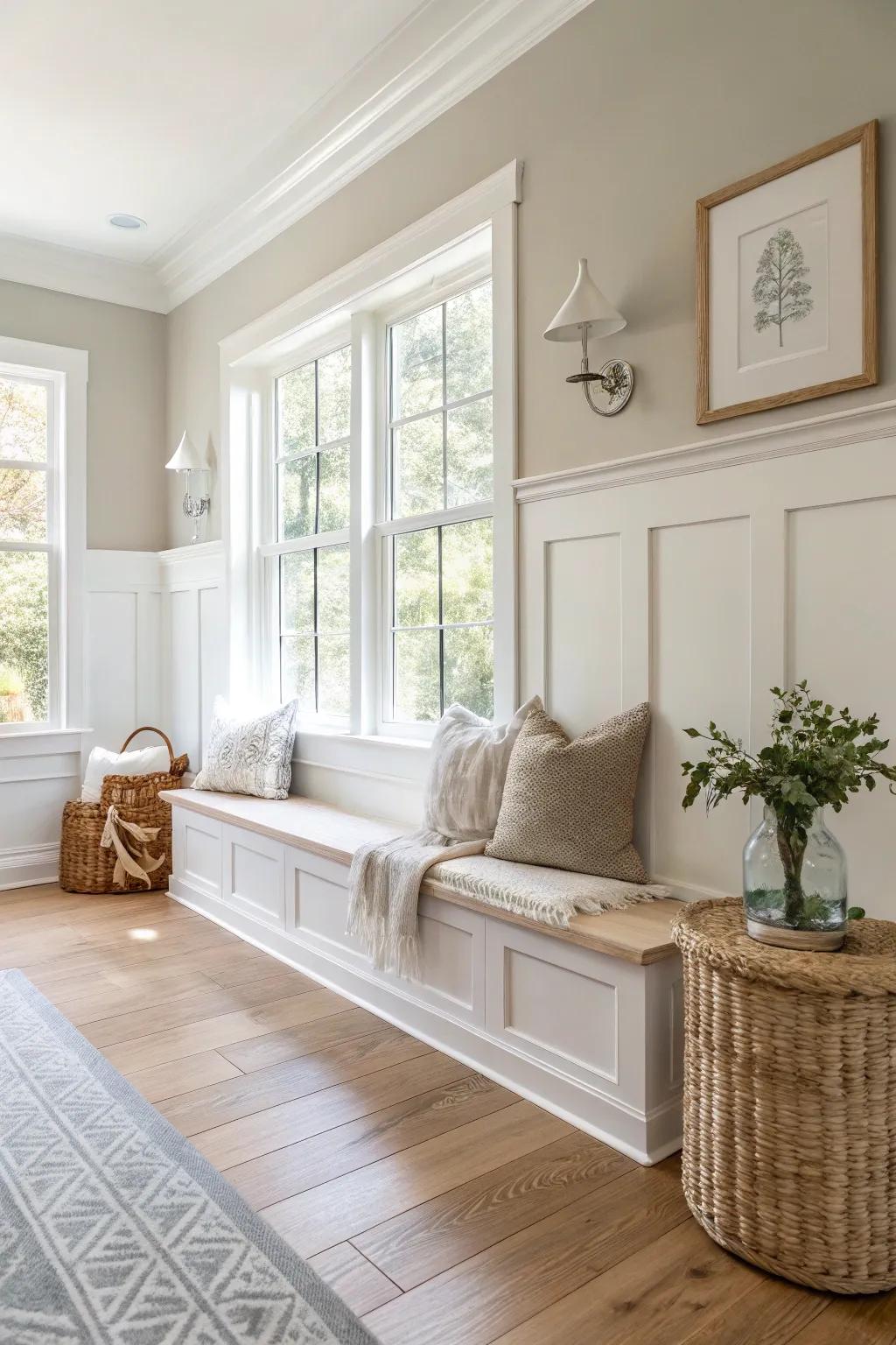 Add subtle sophistication with beveled edge wainscoting caps that bring depth to your decor.