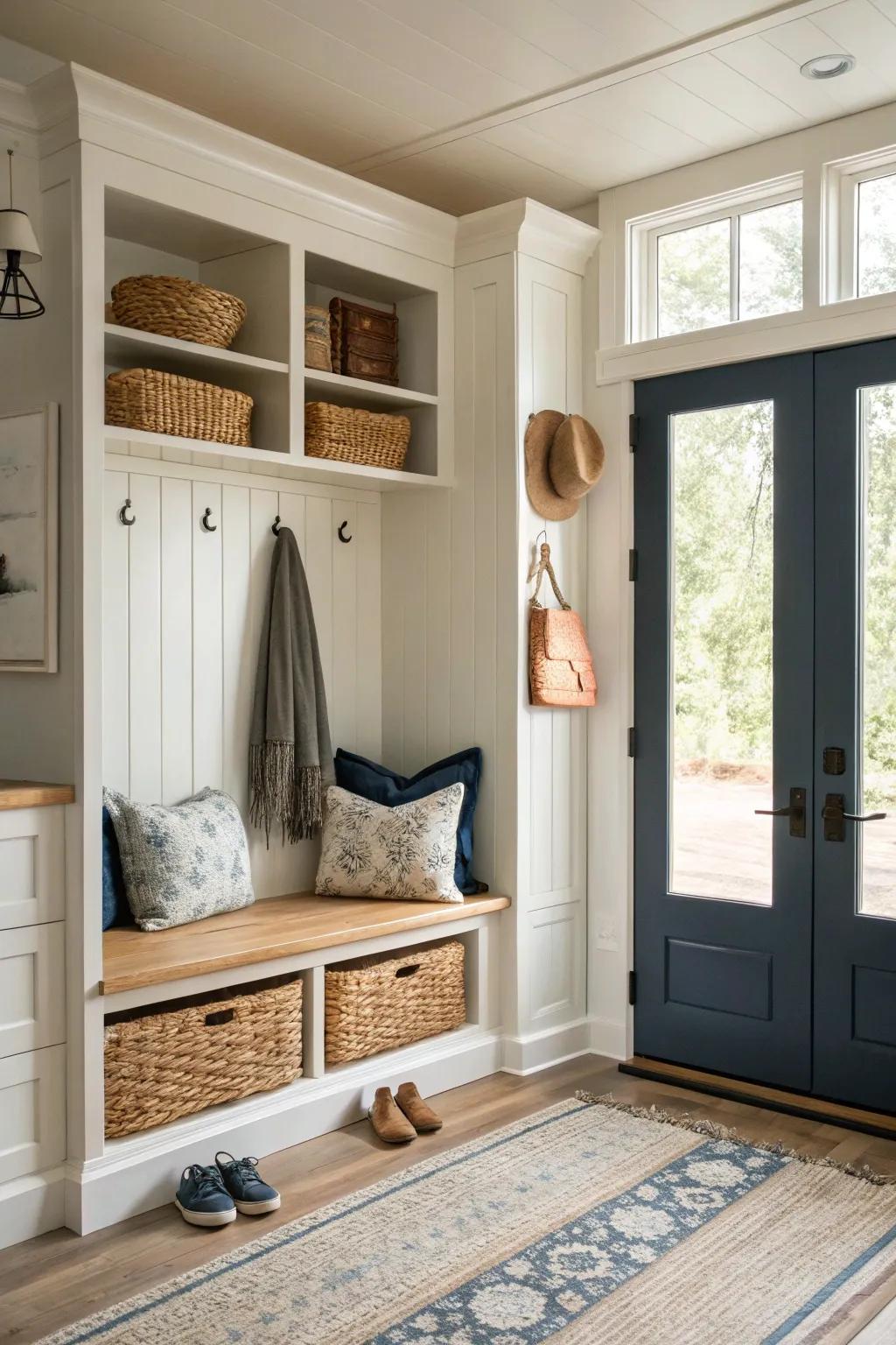 🌿 Vertical storage solutions are perfect for compact entryways! #VerticalDesign #StorageSolutions #HomeIdeas