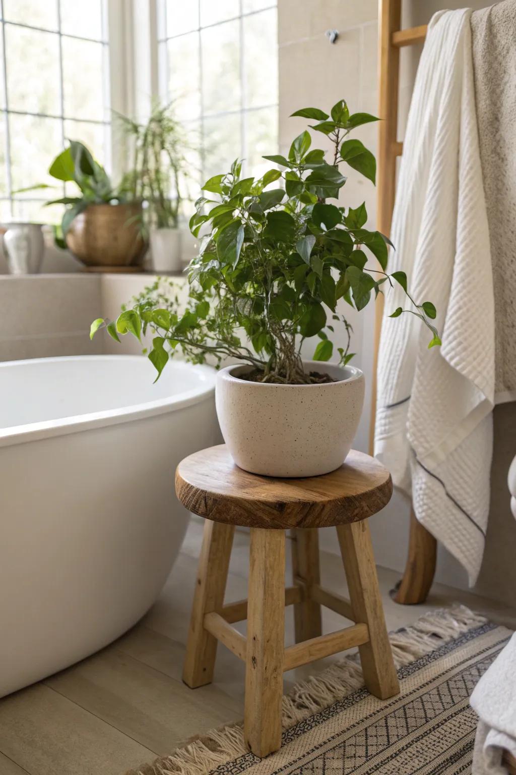 Turn your bathroom into a lush oasis with humidity-loving vinca.