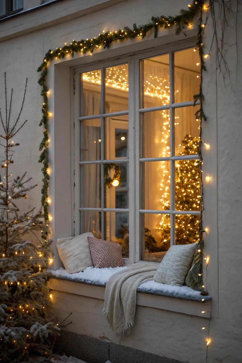 Create a postcard-perfect home with window frames that glow warmly, inviting the spirit of the season. 🎅🏠 #WindowDecor #CozyChristmas