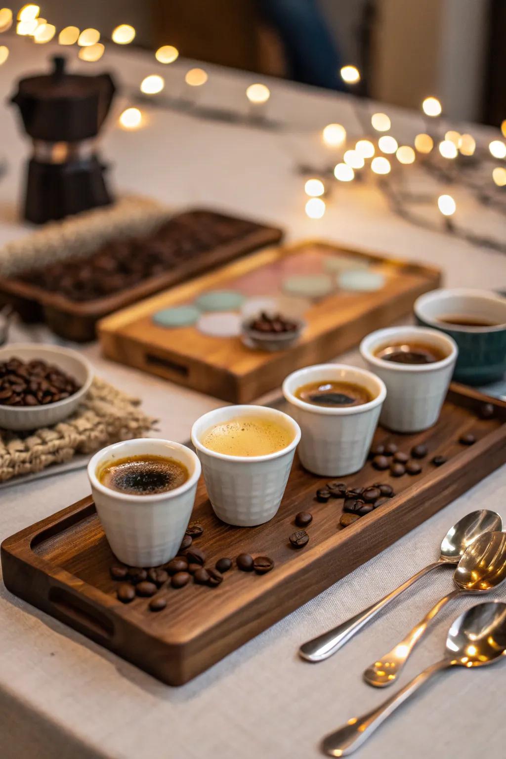 Espresso tastings bring a sophisticated flair to your coffee bar. ☕ #EspressoLovers #PartyInspiration #DIY