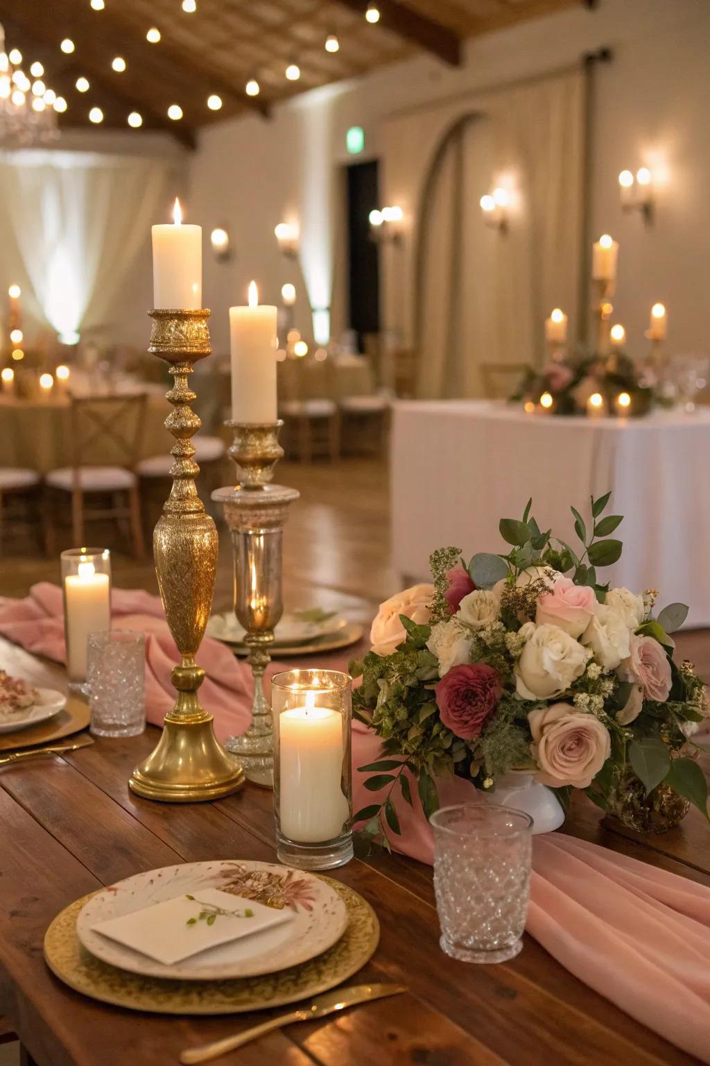Candlelight creates a cozy, romantic ambiance that guests will love. 🕯️ #CandlelightRomance #WeddingAmbiance