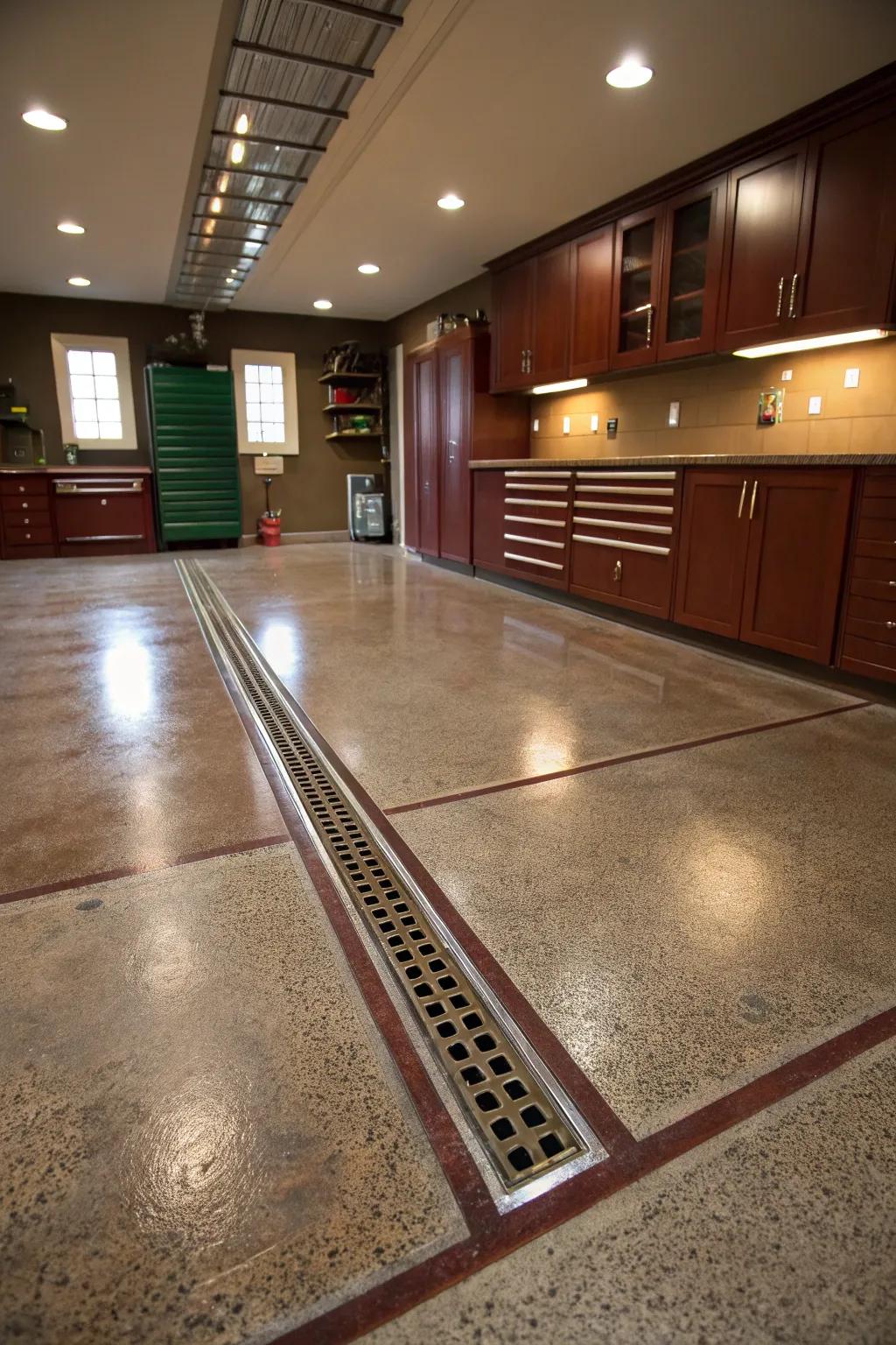 Proper slope planning keeps garage floors puddle-free. 🌊🔧 #GarageRenovation #WaterFlow