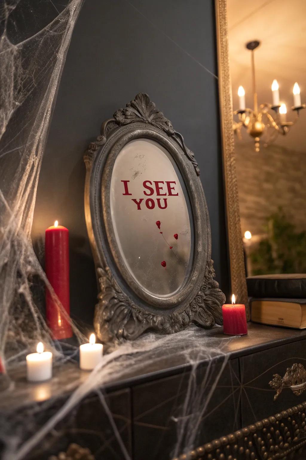 Communicate with the beyond with ghostly messages that intrigue and haunt. 💬 #GhostlyMessages #SpookyMirrors