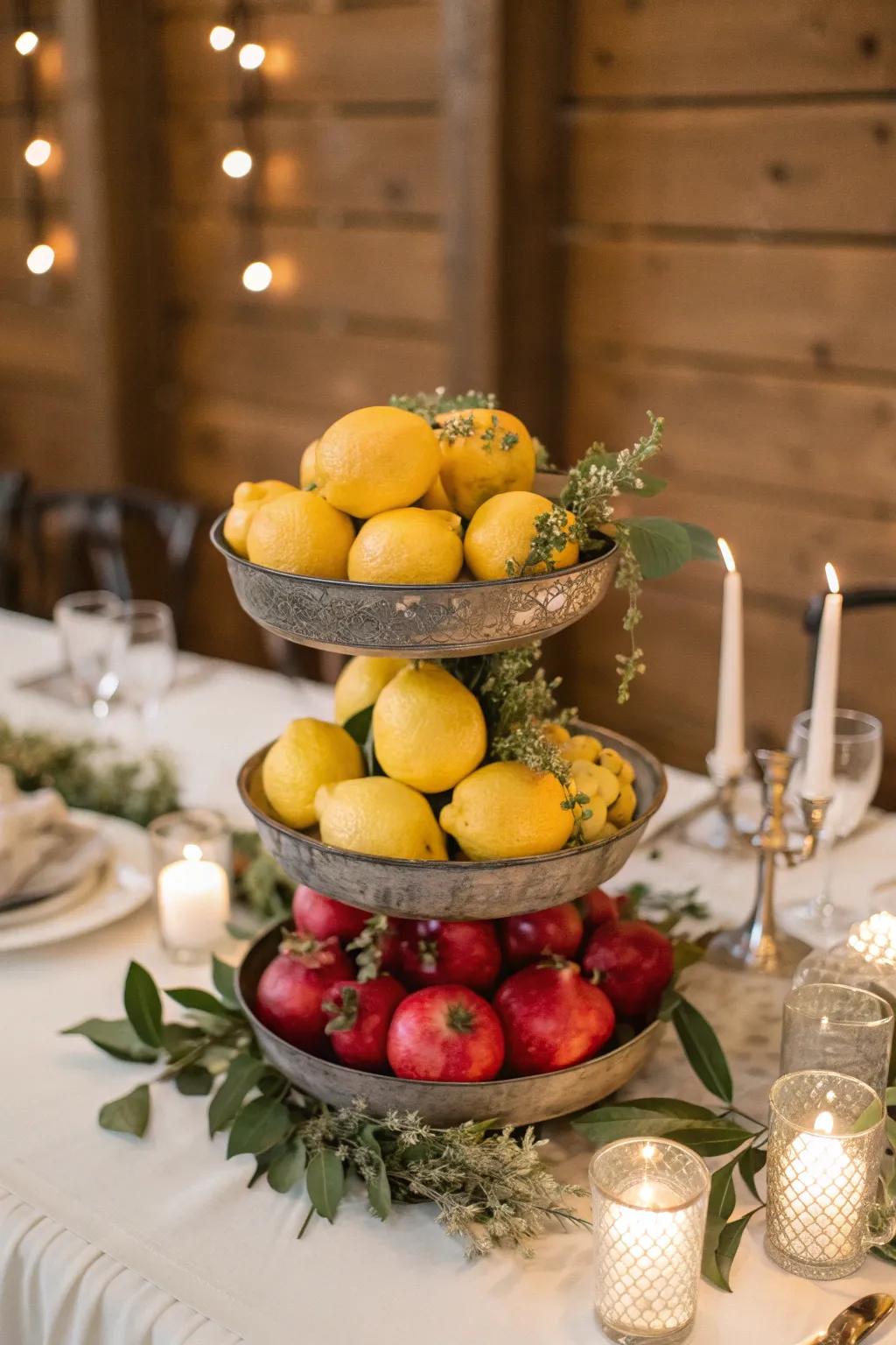 Fruits offer a fresh, vibrant touch to your decor. 🍋 #FruitDecor #BudgetWedding