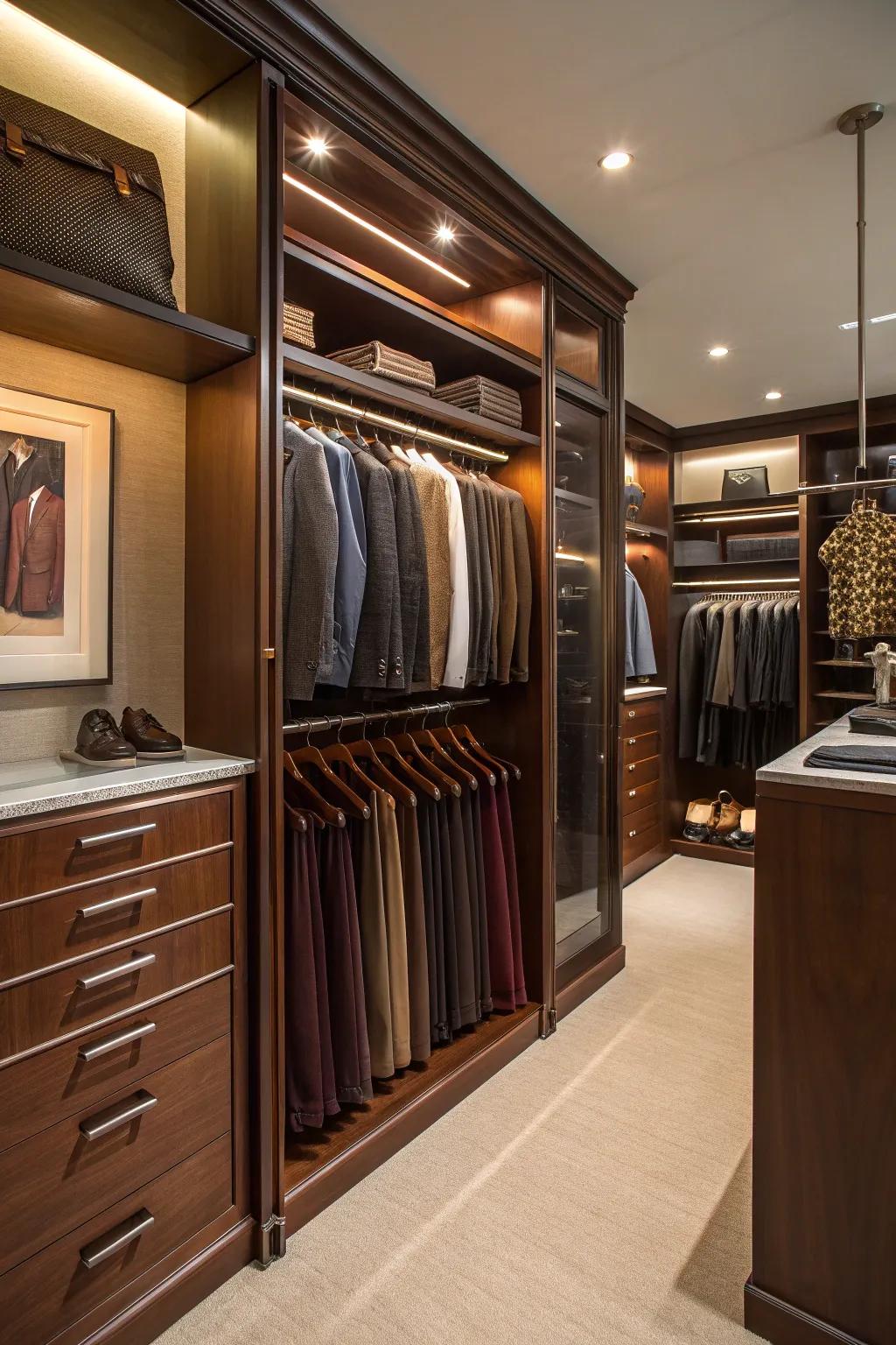 Sliding pant racks ensure your trousers stay crisp and ready to wear. 👖🚪 #ClosetOrganization #SpaceOptimization