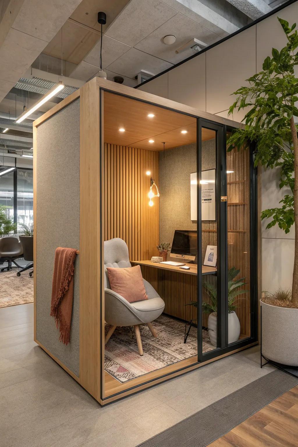 Privacy pods offer a quiet refuge for deep focus and productivity. 🔕 #FocusPods #QuietWork