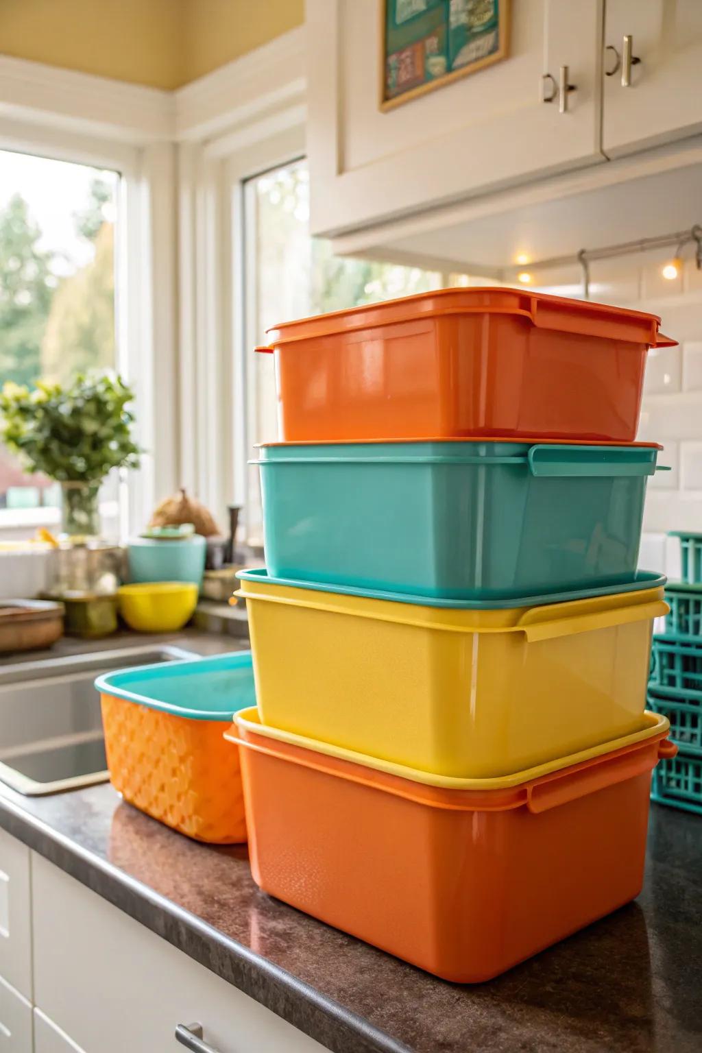 Achieve ultimate organization with stackable plastic bins! 🔄 #HomeEfficiency