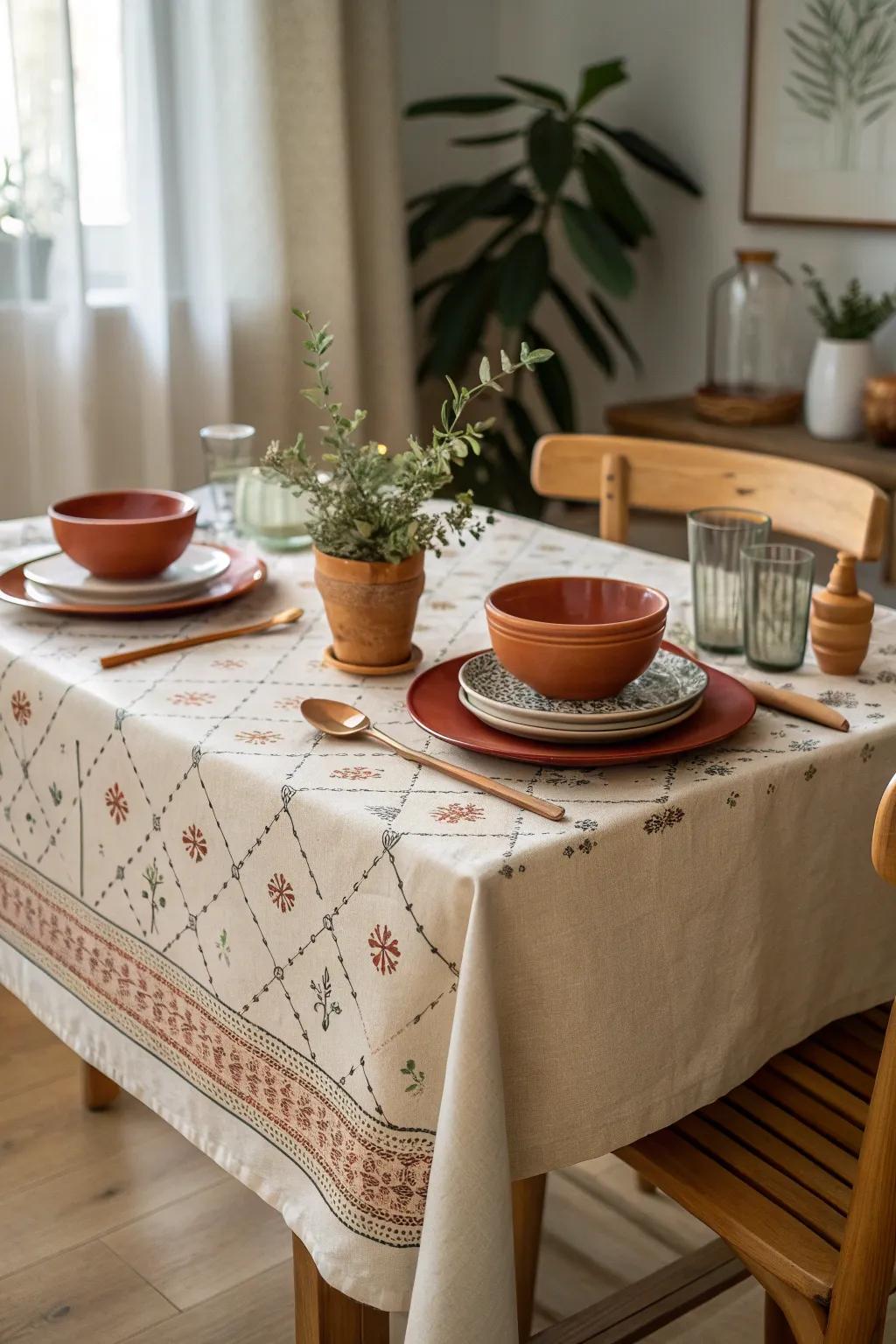 A themed tablecloth can pull your entire decor together. 🎨 #TableclothIdeas #DecorInspiration