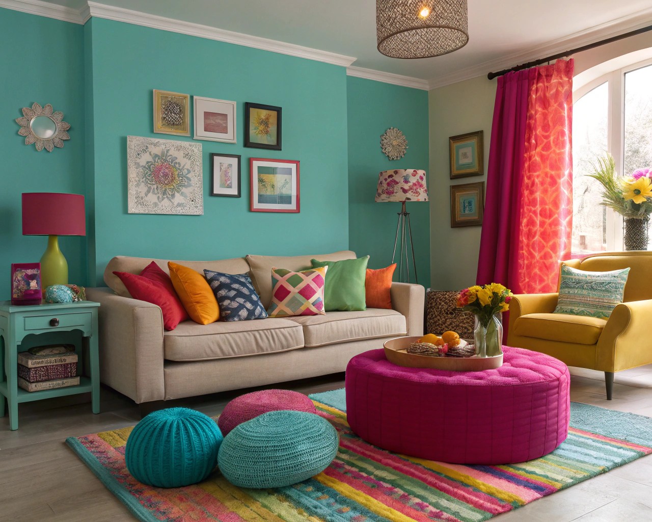Colors play a crucial role in evoking specific emotional responses within a space.