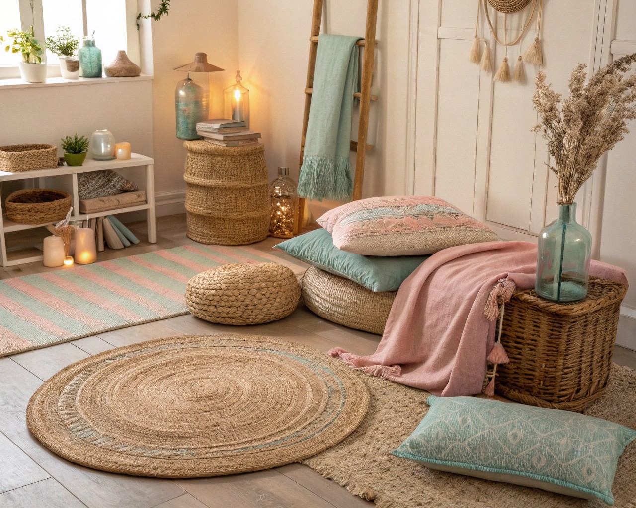 Introducing fresh textures and colors creates a lively spring atmosphere.
