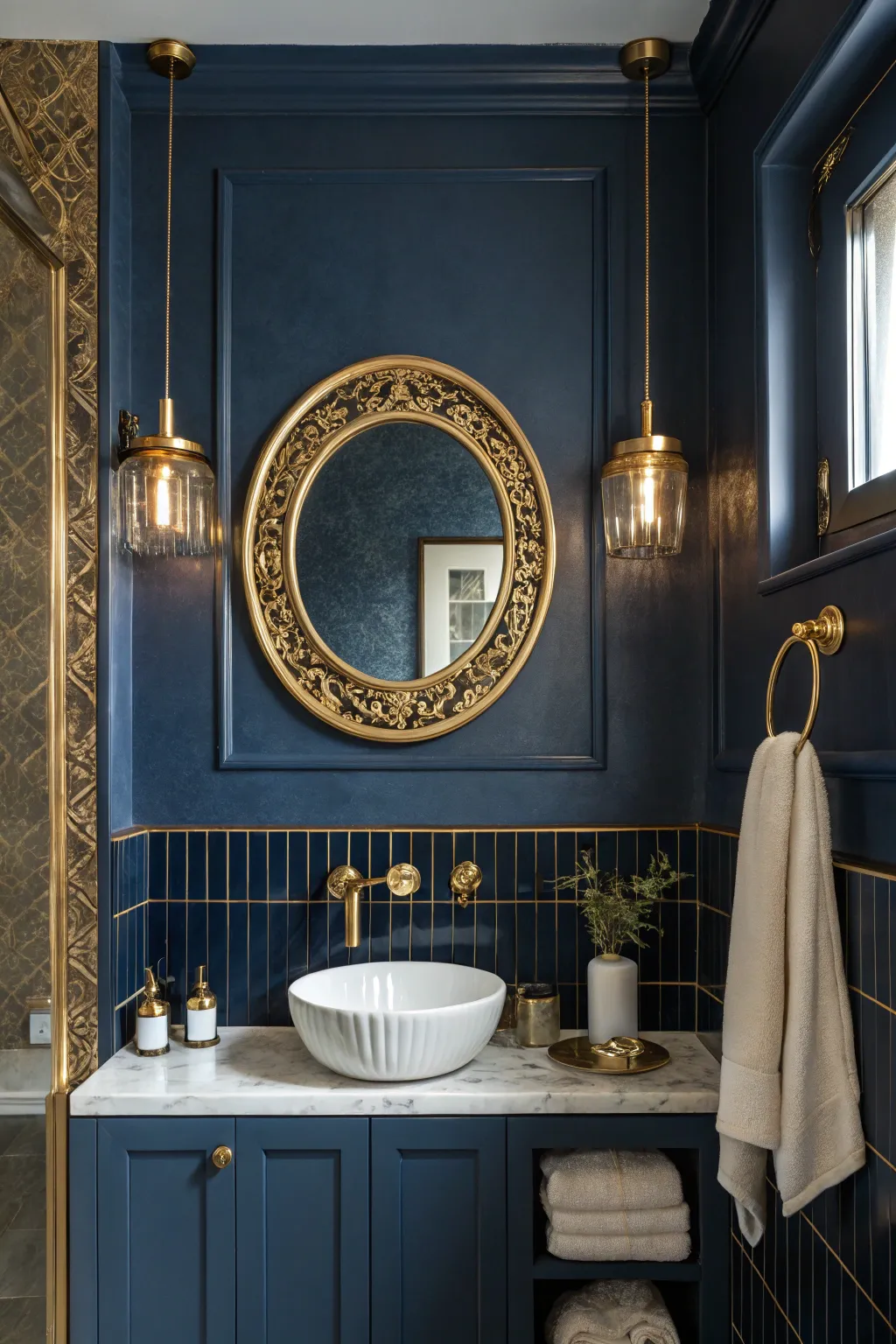 15+ Inspiring Navy Blue Bathroom Ideas