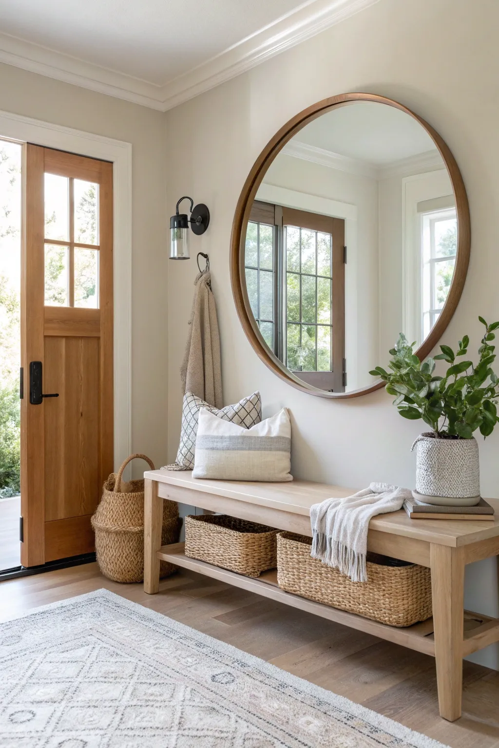 18+ Stylish Entryway Bench and Mirror Ideas