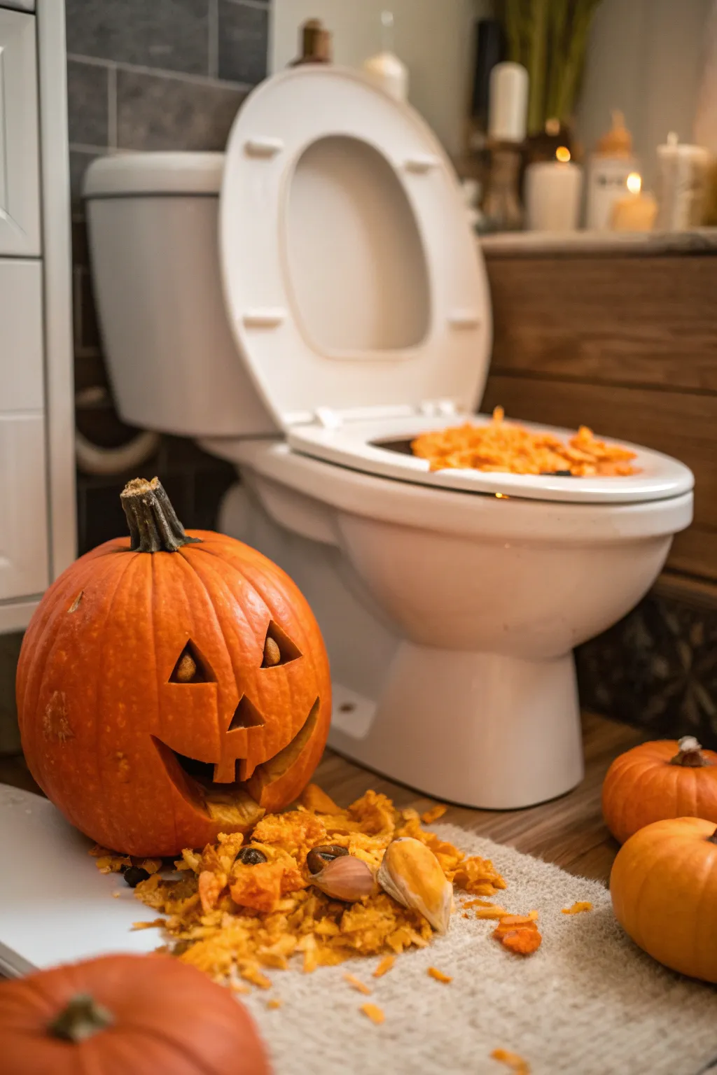 19+ Creative Pumpkin Carving Throwing Up Ideas