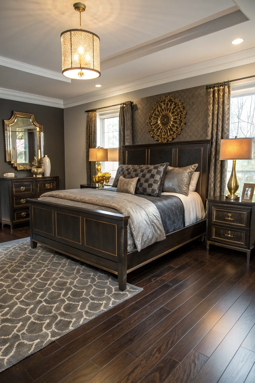 17+ Stylish Dark Wood Floor Bedroom Ideas