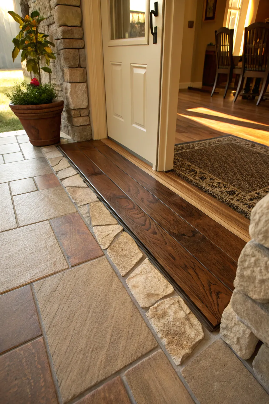 15+ Stylish Wood and Tile Floor Combo Ideas