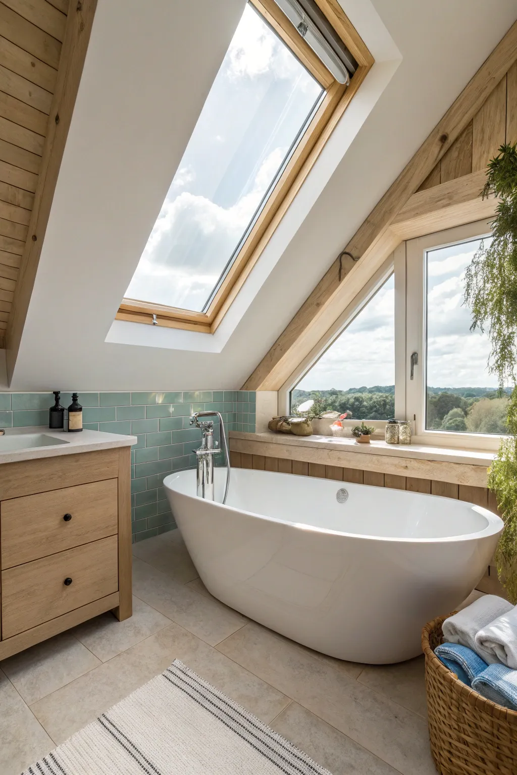 15+ Inspiring Sloped Ceiling Attic Bathroom Ideas