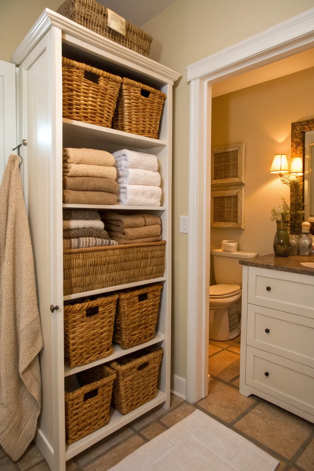 18+ Creative Open Linen Closet Ideas for Bathrooms
