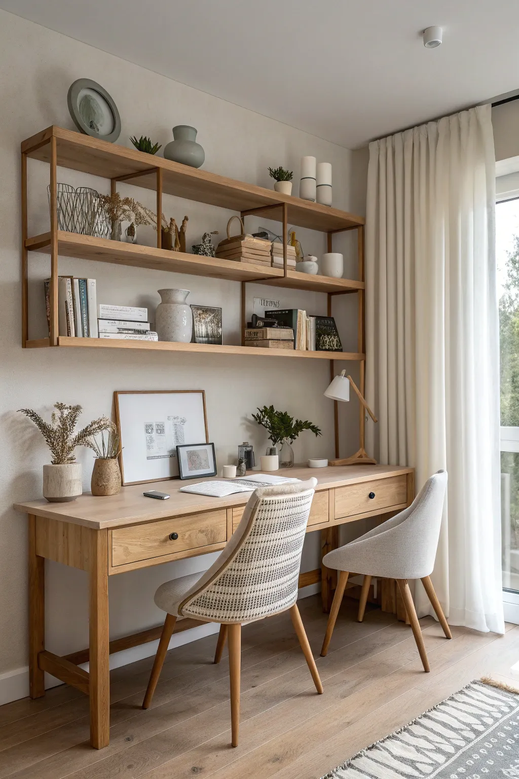 15+ Inspiring Built-In Double Desk Ideas