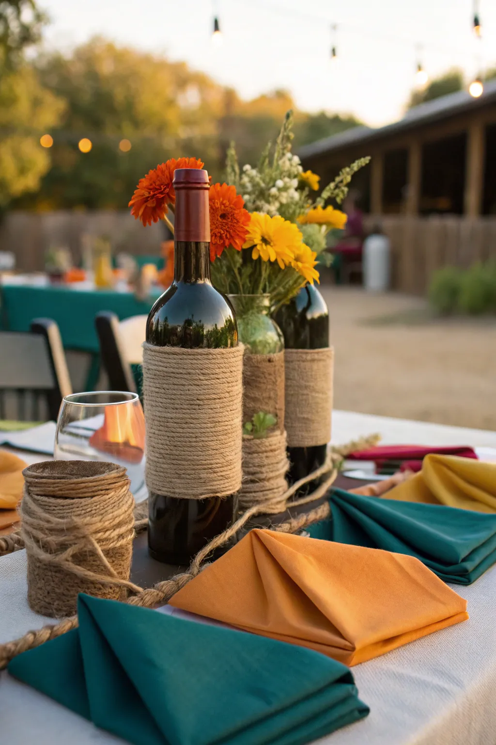 18+ Elegant Wine Bottle Centerpiece Ideas