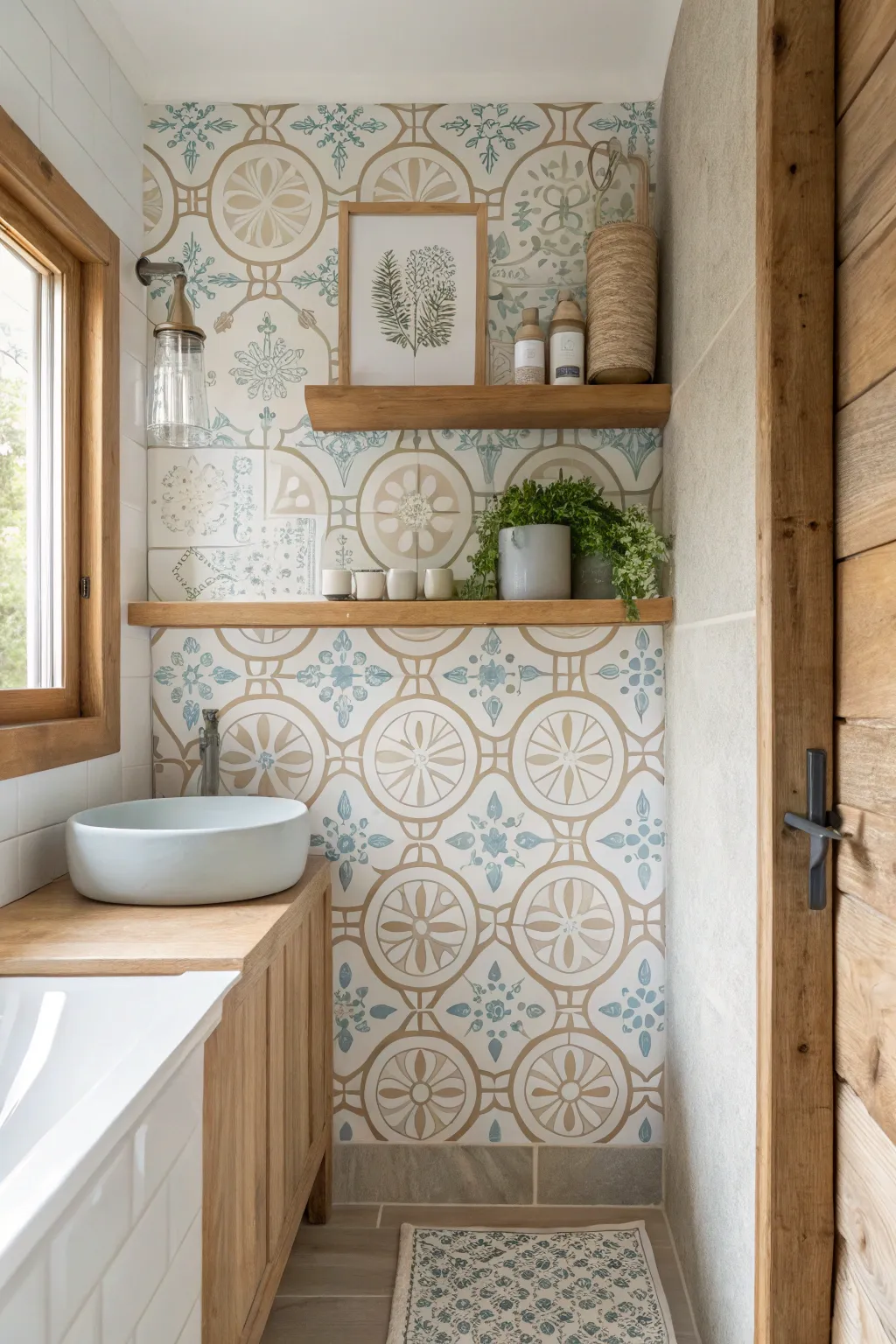 15+ Creative Wall Stencils for Bathroom Ideas