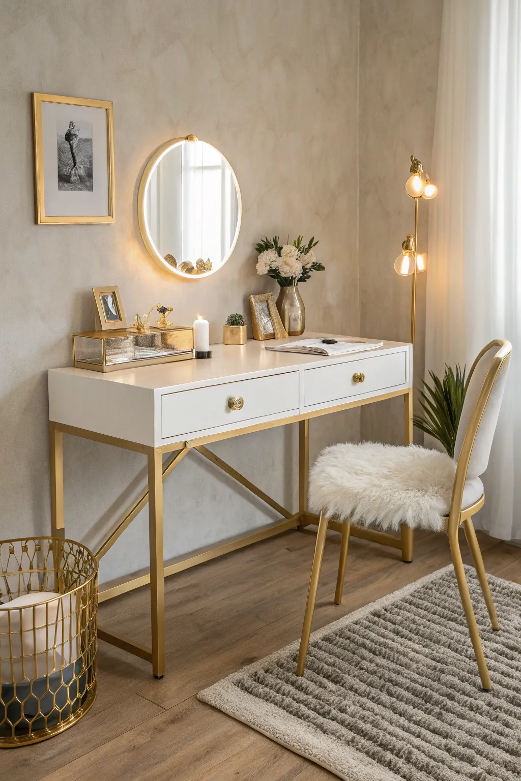 20+ Inspiring Desk and Vanity Combo Ideas