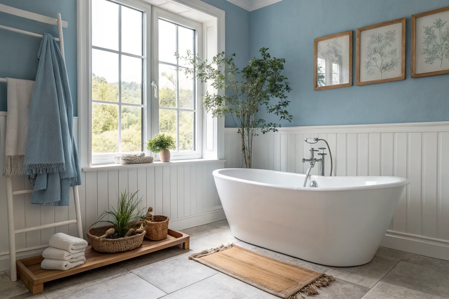 16+ Stylish Blue and White Bathroom Ideas