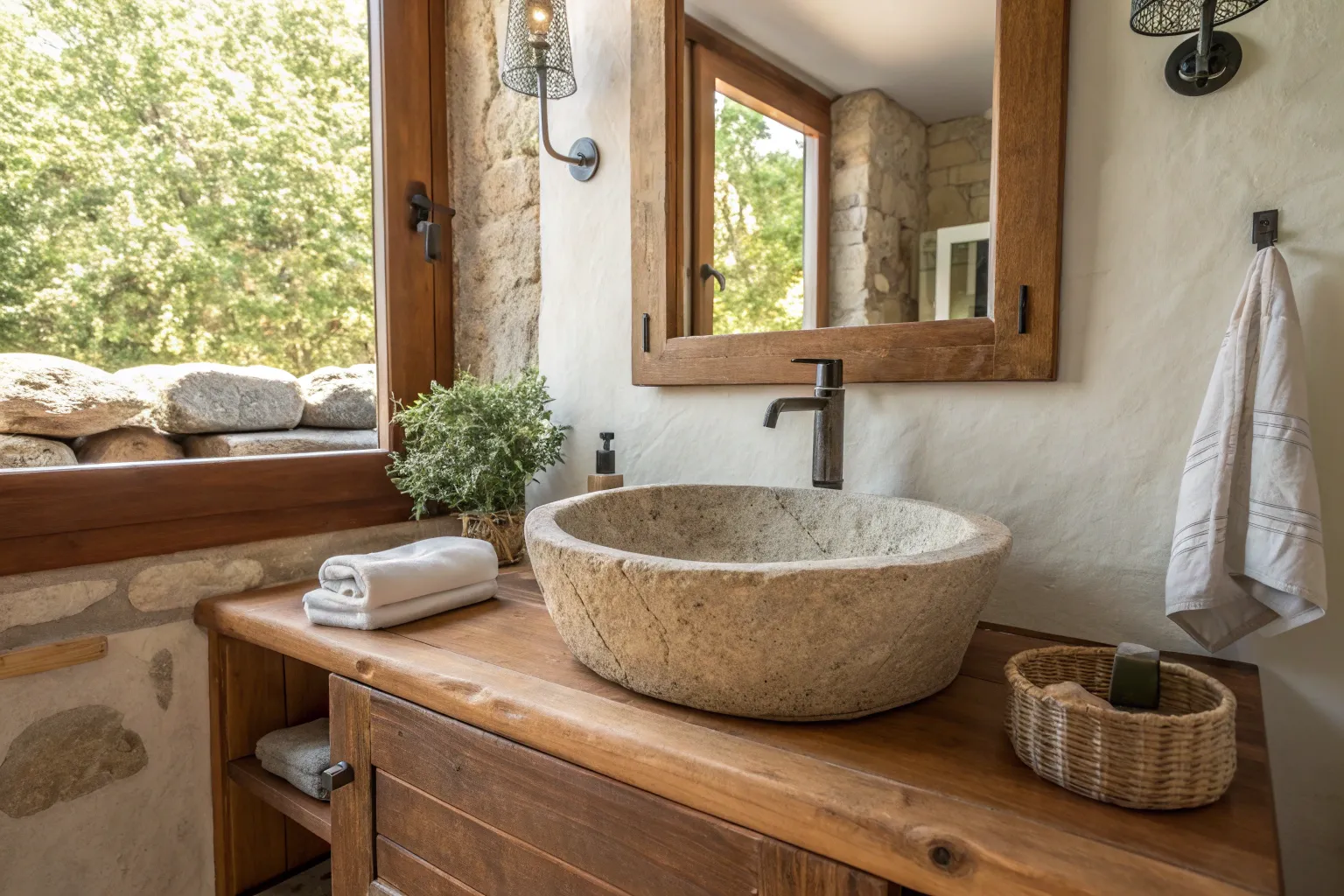 15+ Charming Rustic Bathroom Sink Ideas
