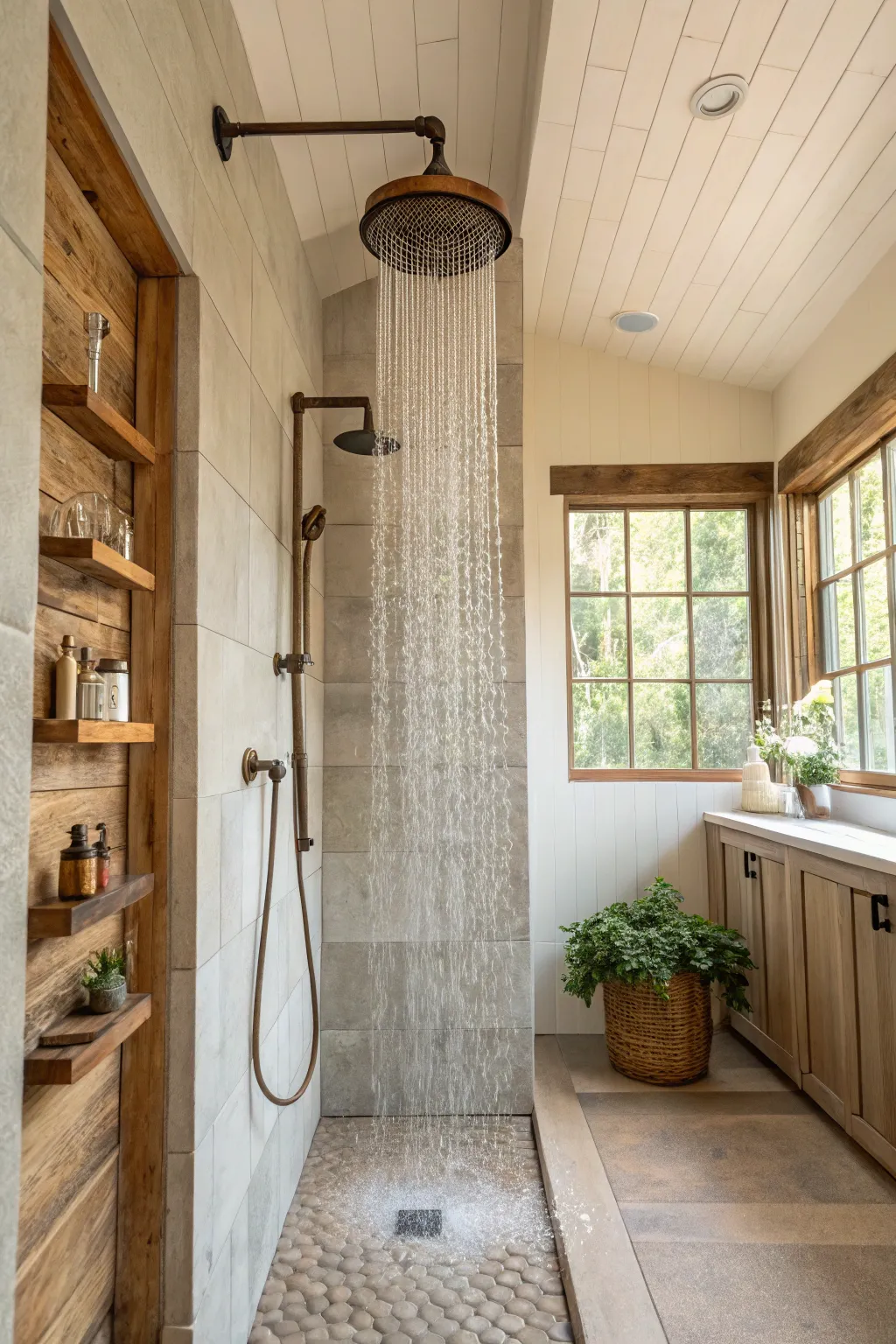 16+ Inspiring Modern Farmhouse Shower Ideas