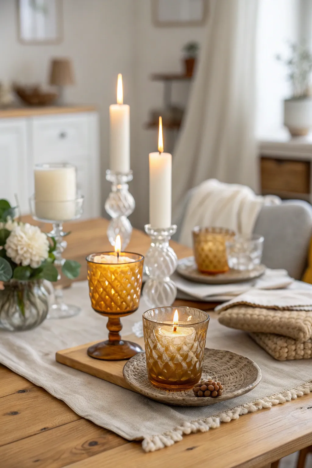 16+ Stylish Flameless Candle Centerpiece Ideas