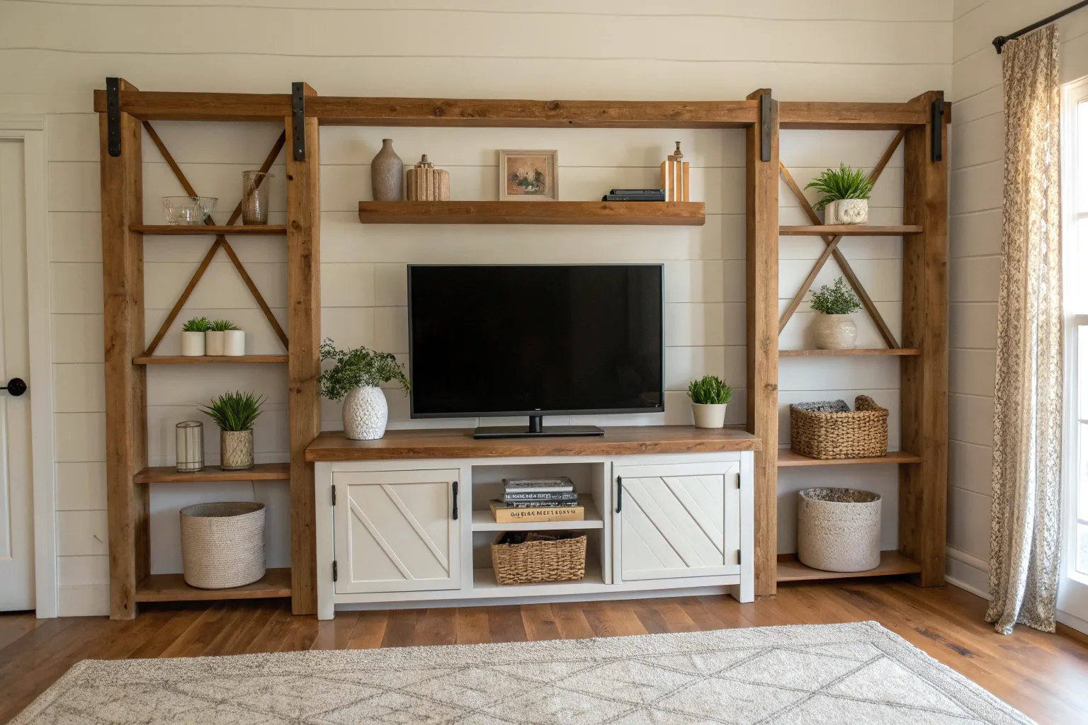 19+ Charming Farmhouse TV Wall Ideas